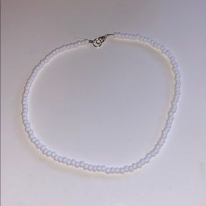 White beaded choker